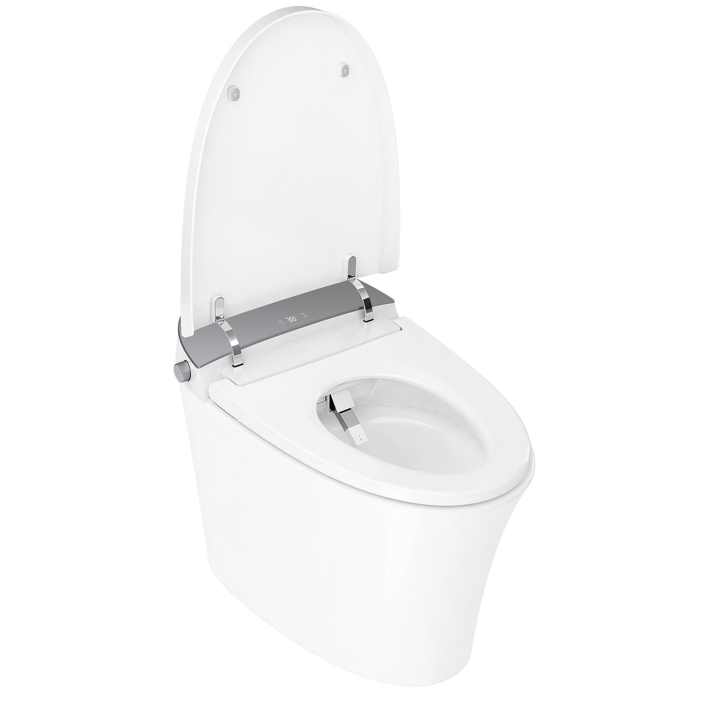 Modern Smart Toilet with Bidet Built in, Elongated Heated Toilet Seat with Tank, Instant Warm Water&Air Dryer, Detachable Nozzle, Foot Sensor Open/Close Lid, Auto Flushing (Standard)