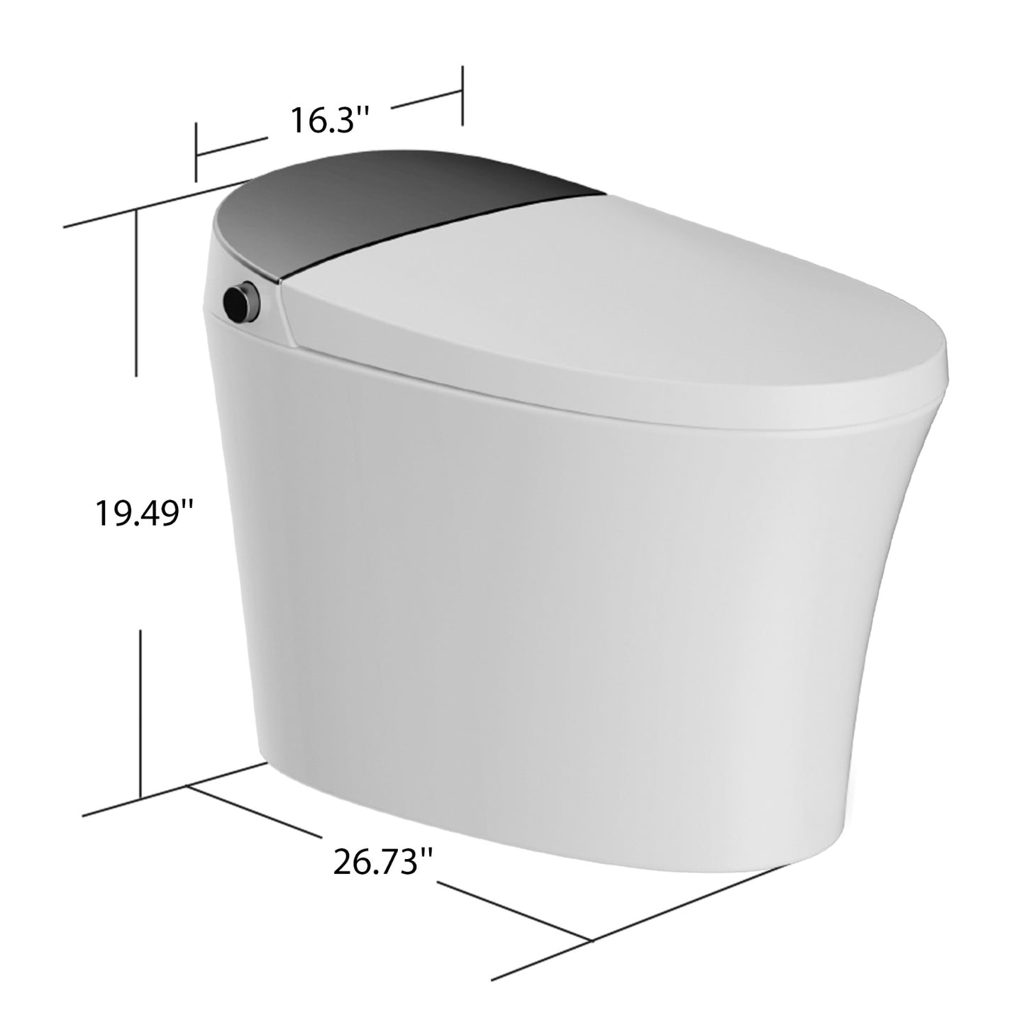 Modern Smart Toilet with Bidet Built in, Elongated Heated Toilet Seat with Tank, Instant Warm Water&Air Dryer, Detachable Nozzle, Foot Sensor Open/Close Lid, Auto Flushing (Standard)