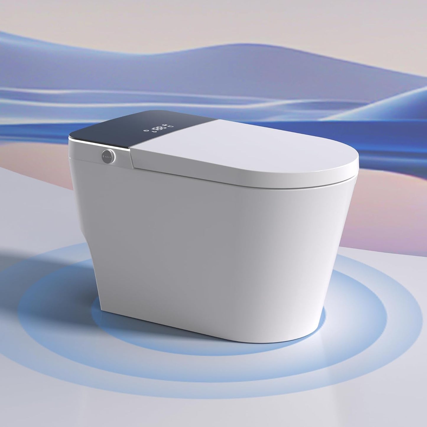 Heated Smart Bidet Toilet,1.28 GPF Water Efficient Elongated Toilet with Auto Flush, Warm Wash, Dryer, Foam Shield, Night Light