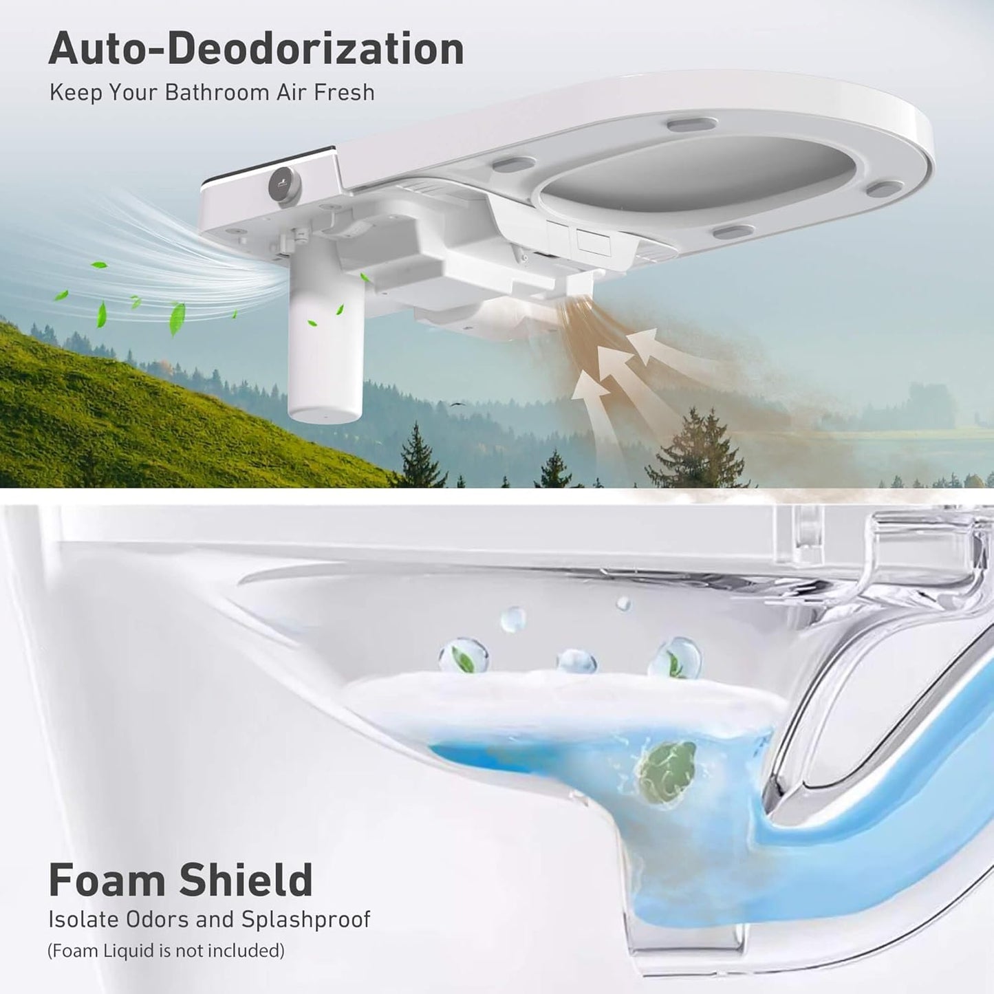 Heated Smart Bidet Toilet,1.28 GPF Water Efficient Elongated Toilet with Auto Flush, Warm Wash, Dryer, Foam Shield, Night Light