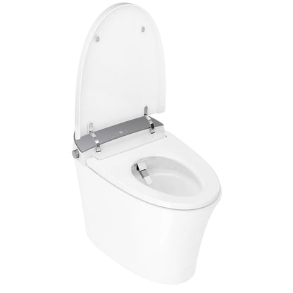 Modern Smart Toilet with Bidet Built in, Elongated Heated Toilet Seat with Tank, Instant Warm Water&Air Dryer, Detachable Nozzle, Foot Sensor Open/Close Lid, Auto Flushing (Standard)