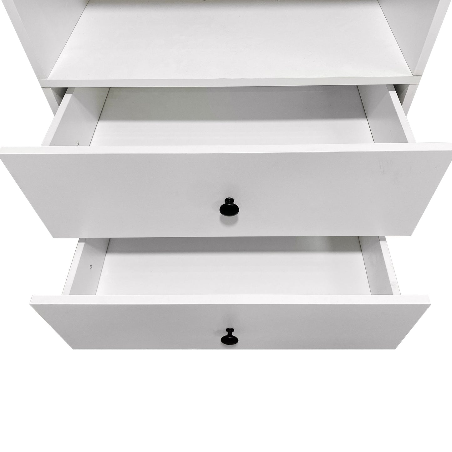 Modular Wooden Closet Organizer System with 2 Drawers 3 Shelves Wall Mount Shelving for Walk in Closet Bedroom Organization Built in Clothes Storage White 23.62''W x 16.04''D x 31.49''H