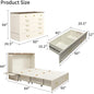 Murphy Bed Cabinet with Drawer Includes Storage Cabinet, MFC-6 Murphy Bed Twin Suit for Home Office, Murphy Bed Full with Charging and USB Port, Warm White Twin Murphy Bed Cabinet Bed, Guest Bed