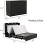 Murphy Bed with 2 Drawers and 2 Shelves, MFC-13 2 USB and 2 Charging Ports, Luxury Murphy Bed for Guest Rooms and Home Offices, Comfortable and Practical Black Queen Murphy Bed Cabinet