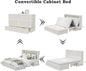 Queen Murphy Bed Cabinet with Storage Drawer and Shelves, MFC-10 White Queen Hideaway Murphy Bed Suit for Guest Room and Bedroom Living Room, Size is 82" L x 62" W x 41" H(NOT Included Mattress)
