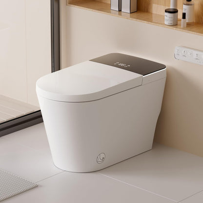 Heated Smart Bidet Toilet,1.28 GPF Water Efficient Elongated Toilet with Auto Flush, Warm Wash, Dryer, Foam Shield, Night Light