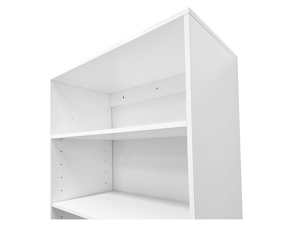 Closet System, Closet Organizers and Storage with  6 Shelves Wall Mounted, Closet Organizer with Clothing Racks for Hanging Clothes, White Wardrobe Closet for Bedroom