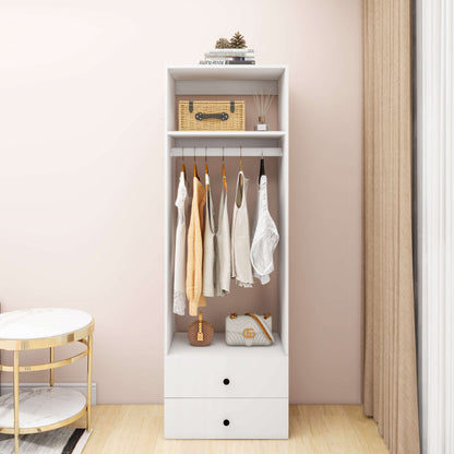 Modular Wooden Closet Organizer System,Clothes Organizer, Closet System with 1 Closet Shelves, Closet Organizer System with 2 Closet Drawers for Clothes Storage, Walk in Closet Organizers and Storage, Closet(24"W x 16"D x 71"H)